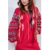 Embroidered boho dress "Fairy Story" Cherry